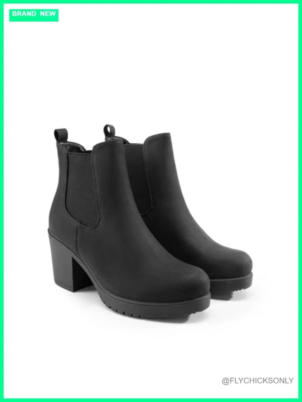 Faux Suede Chunky Heel Chelsea Ankle Boots Slip On Fall Booties